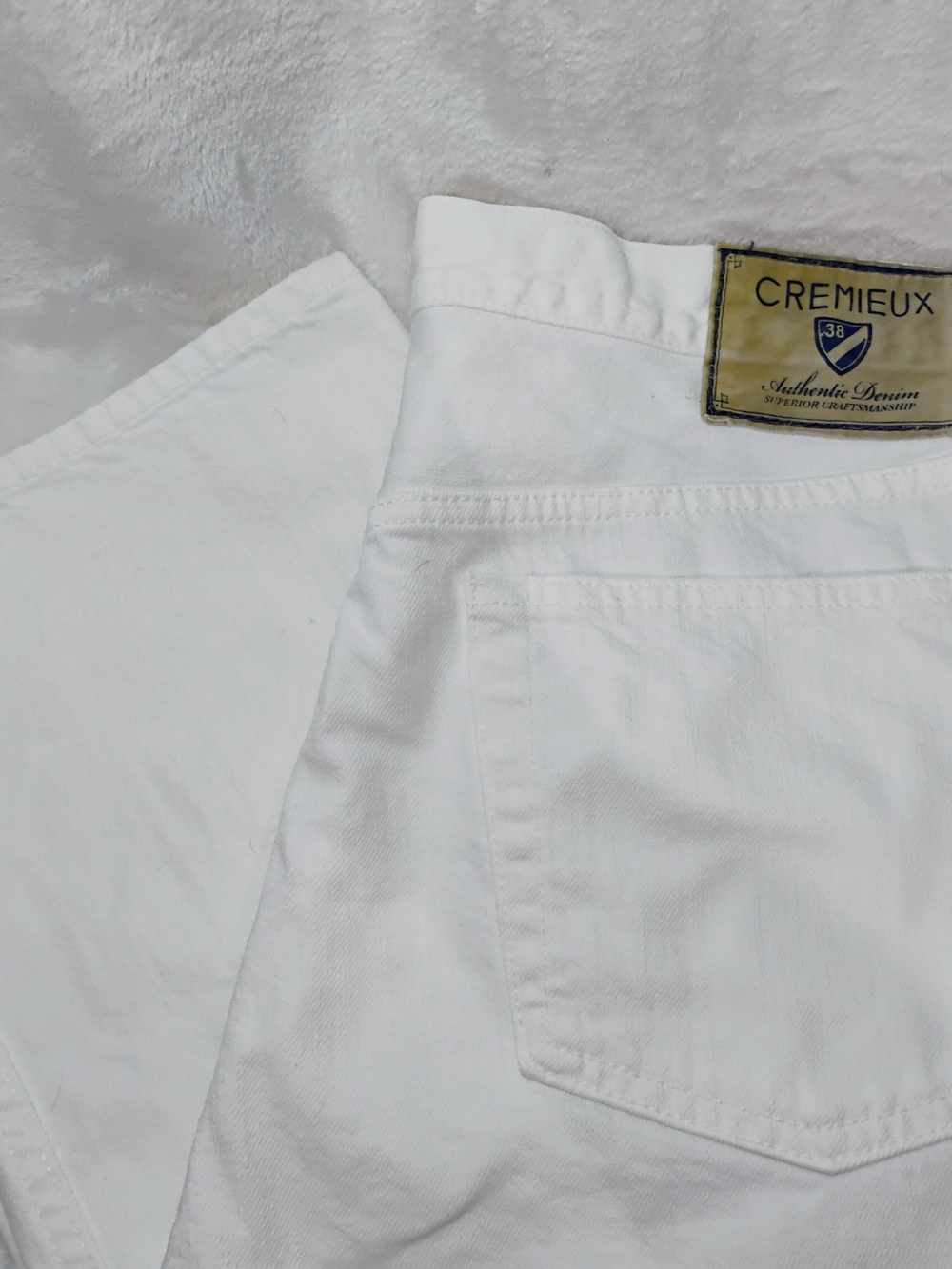 Cremieux Mens 35x30 White Jeans Pants Straight Leg Denim T